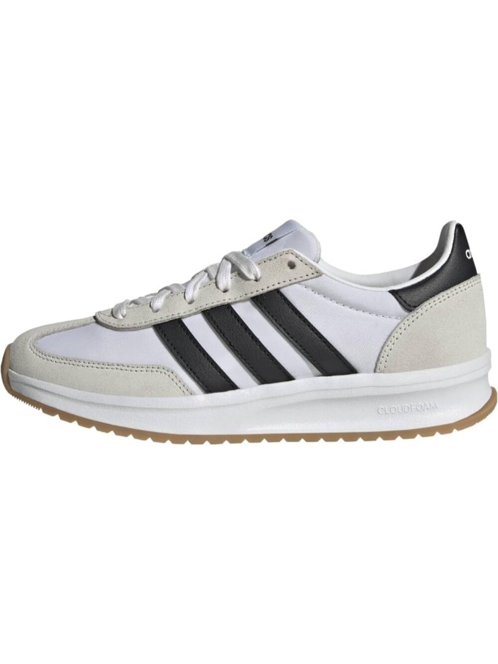 Womens Cloud White Black Rubber Run 70s Laceup Closure Breathable Athletic Shoes